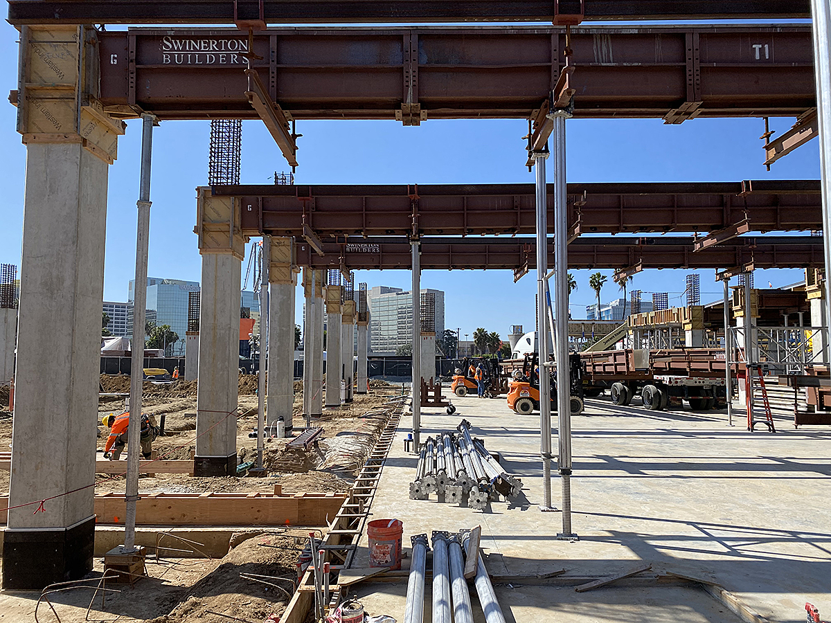Construction of level two of the Intermodal Transportation Facility – West