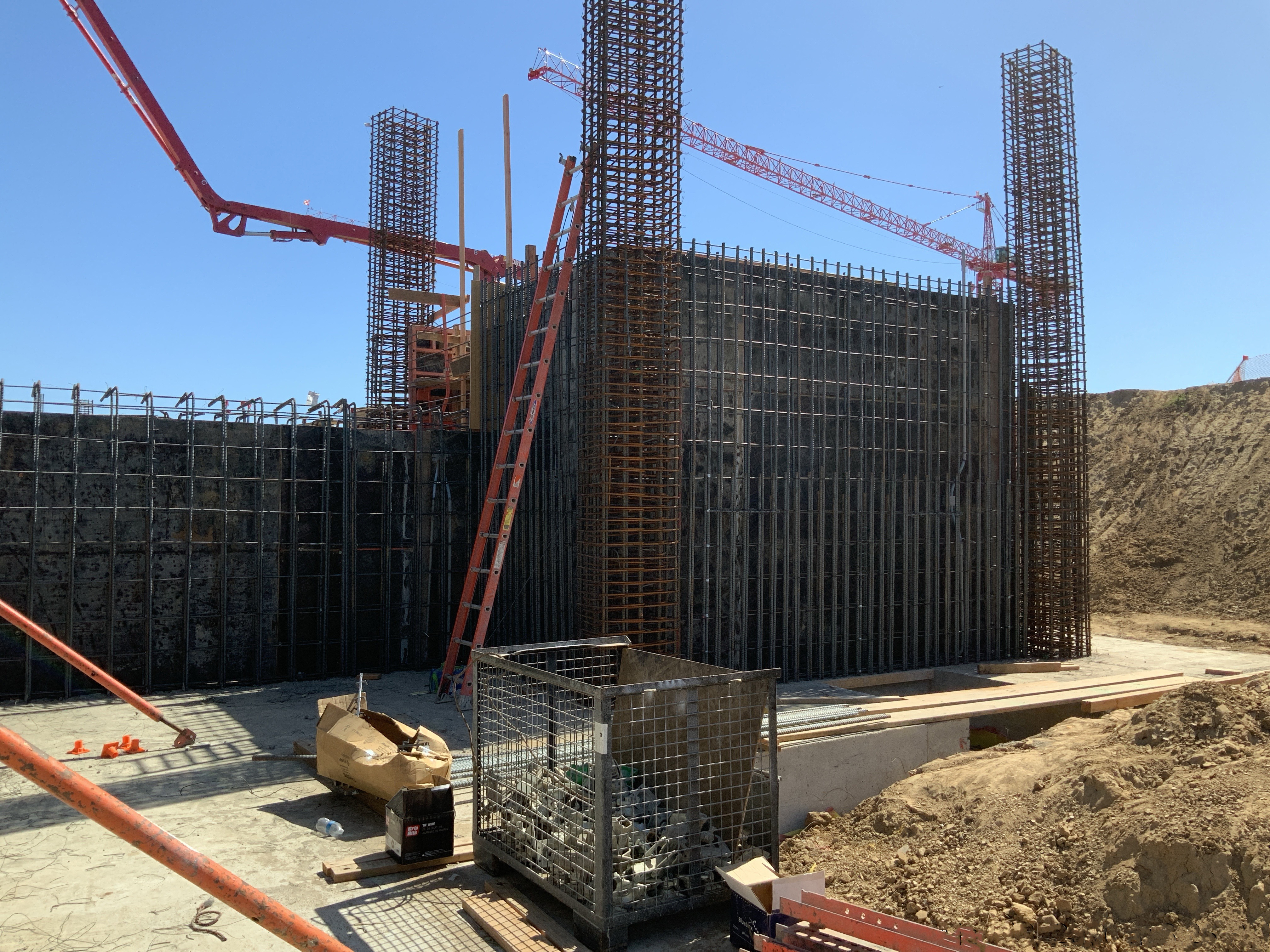 A view of construction for the second level of the Intermodal Transportation Facility – West