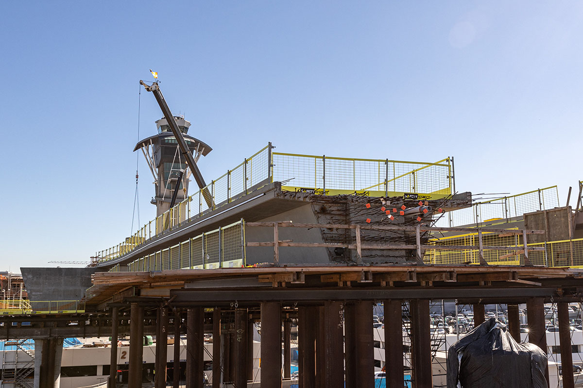 Construction progresses on the guideway