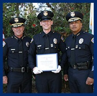 Officer with certificate