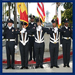 Cadets holding flag