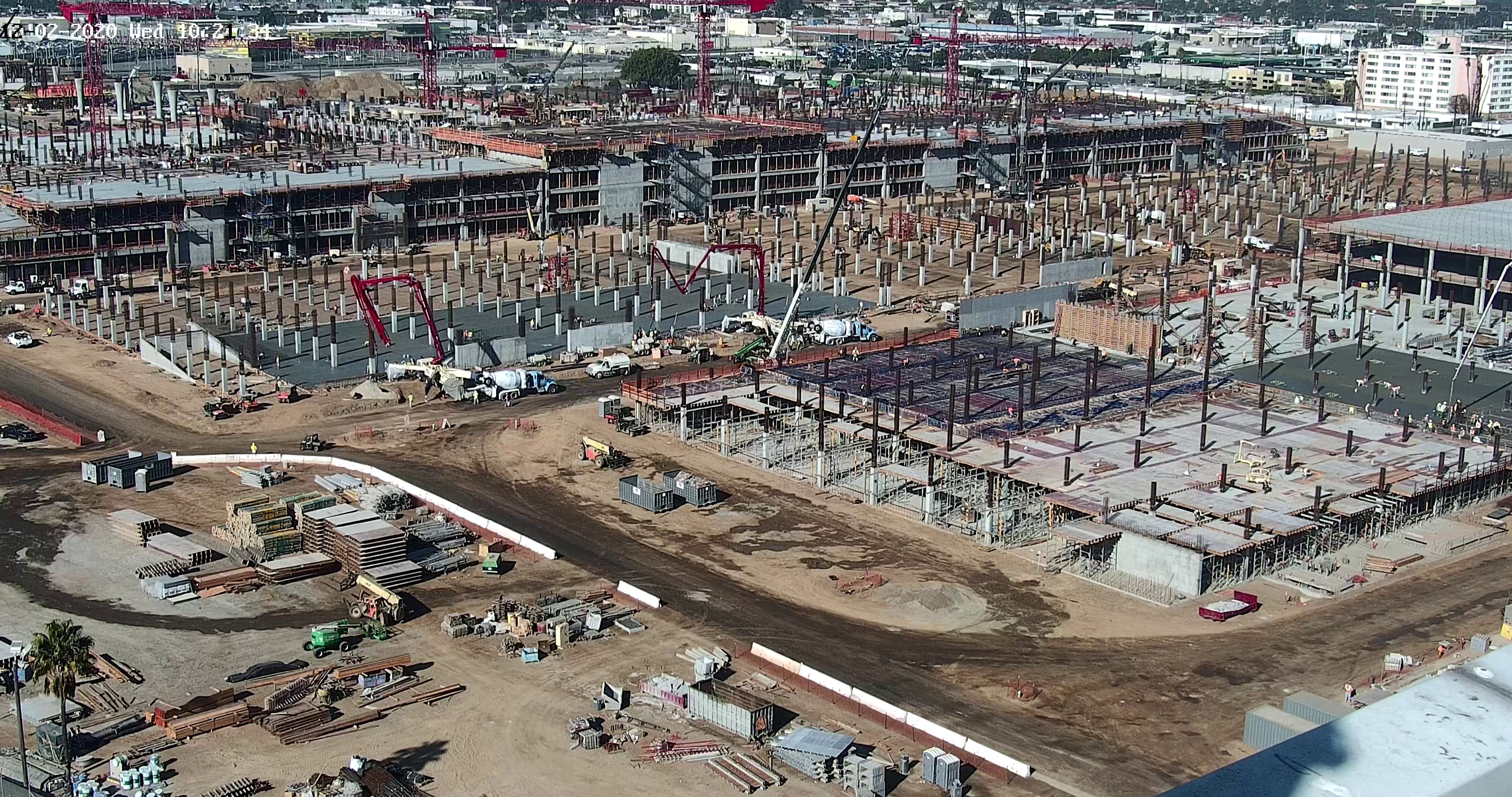 Suspended slab pour at the Quick Turn Around  building of the Consolidated Rent-A-Car (ConRAC) facility.