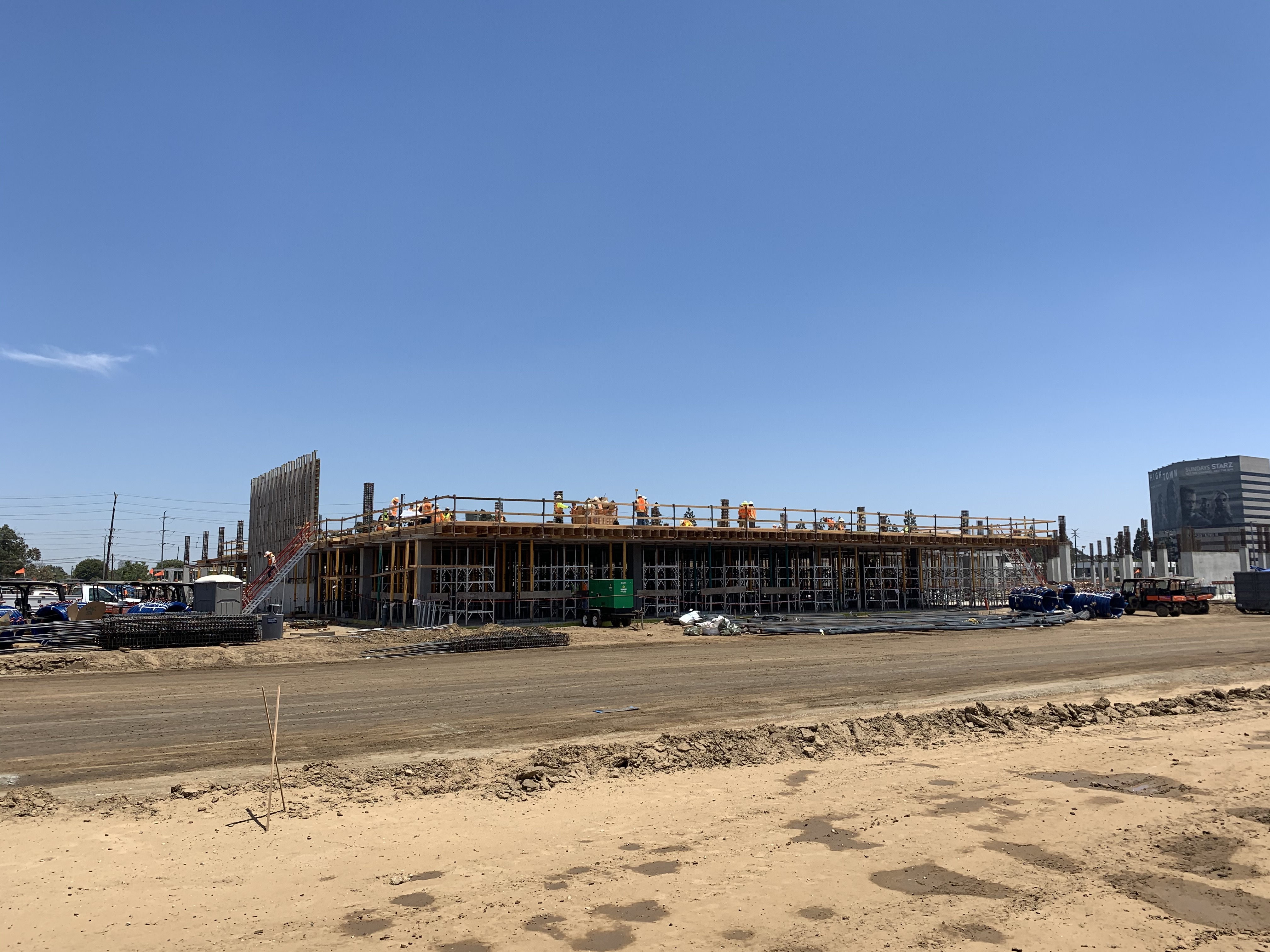 Another view of the first elevated deck pour for the Quick Turn Around area at the Consolidated Rent-A-Car facility site.