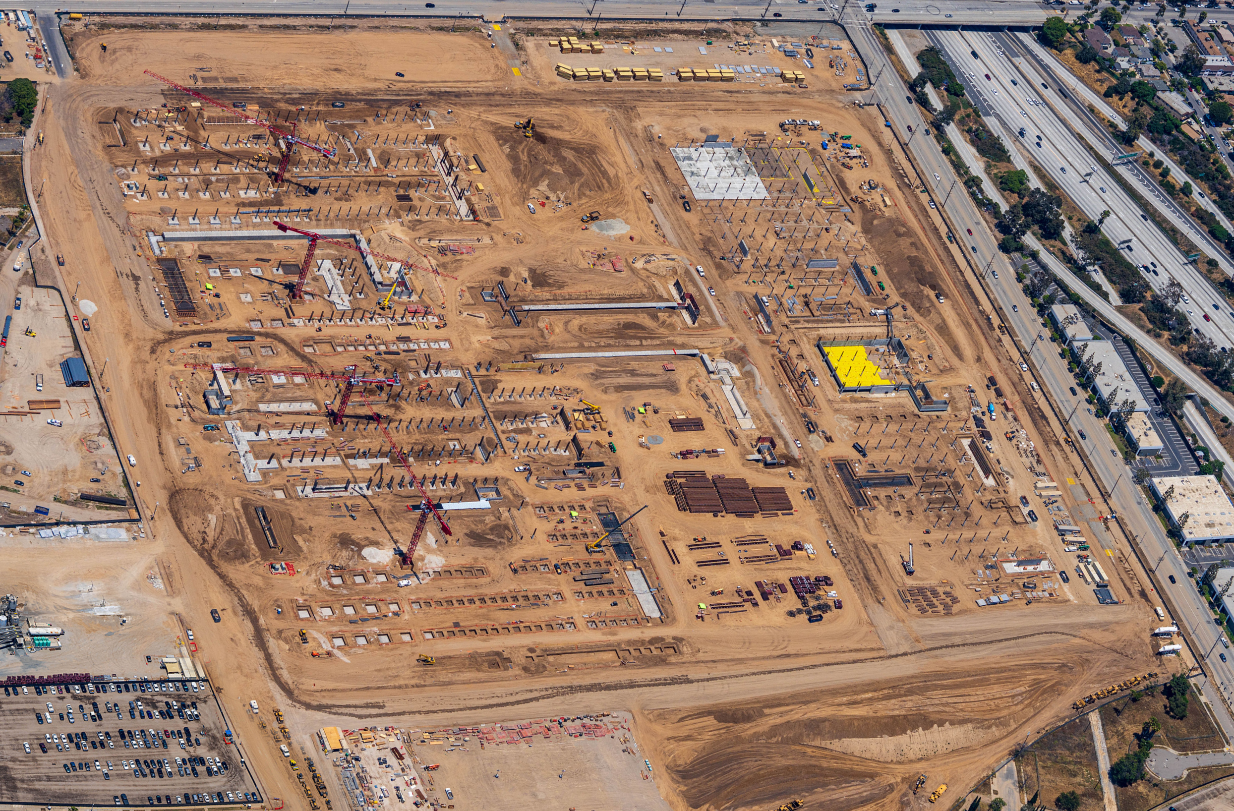 An aerial view of the Consolidated Rent-A-Car facility site.
