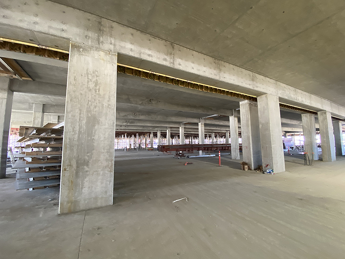 A view from inside level one of the Intermodal Transportation Facility – West