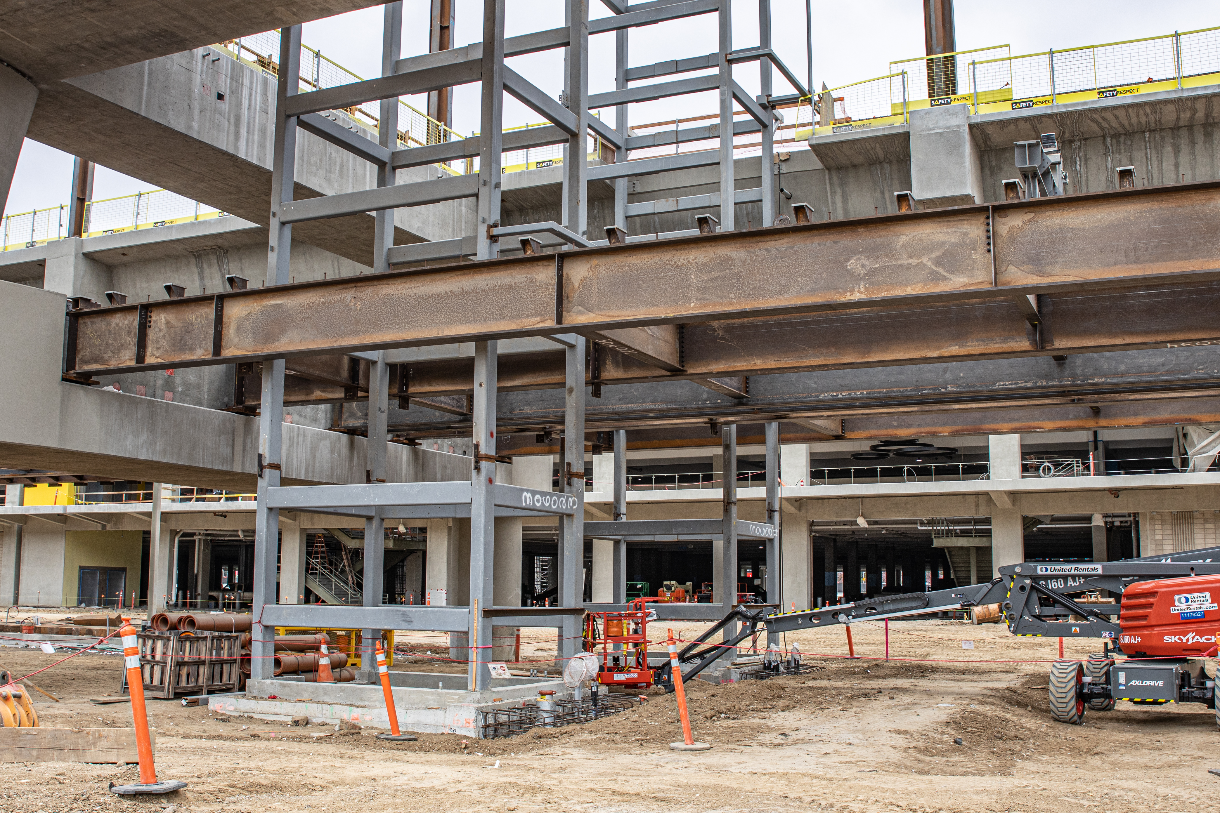 The future Intermodal Transportation Facility-West station is the station in the most advanced stages of construction.