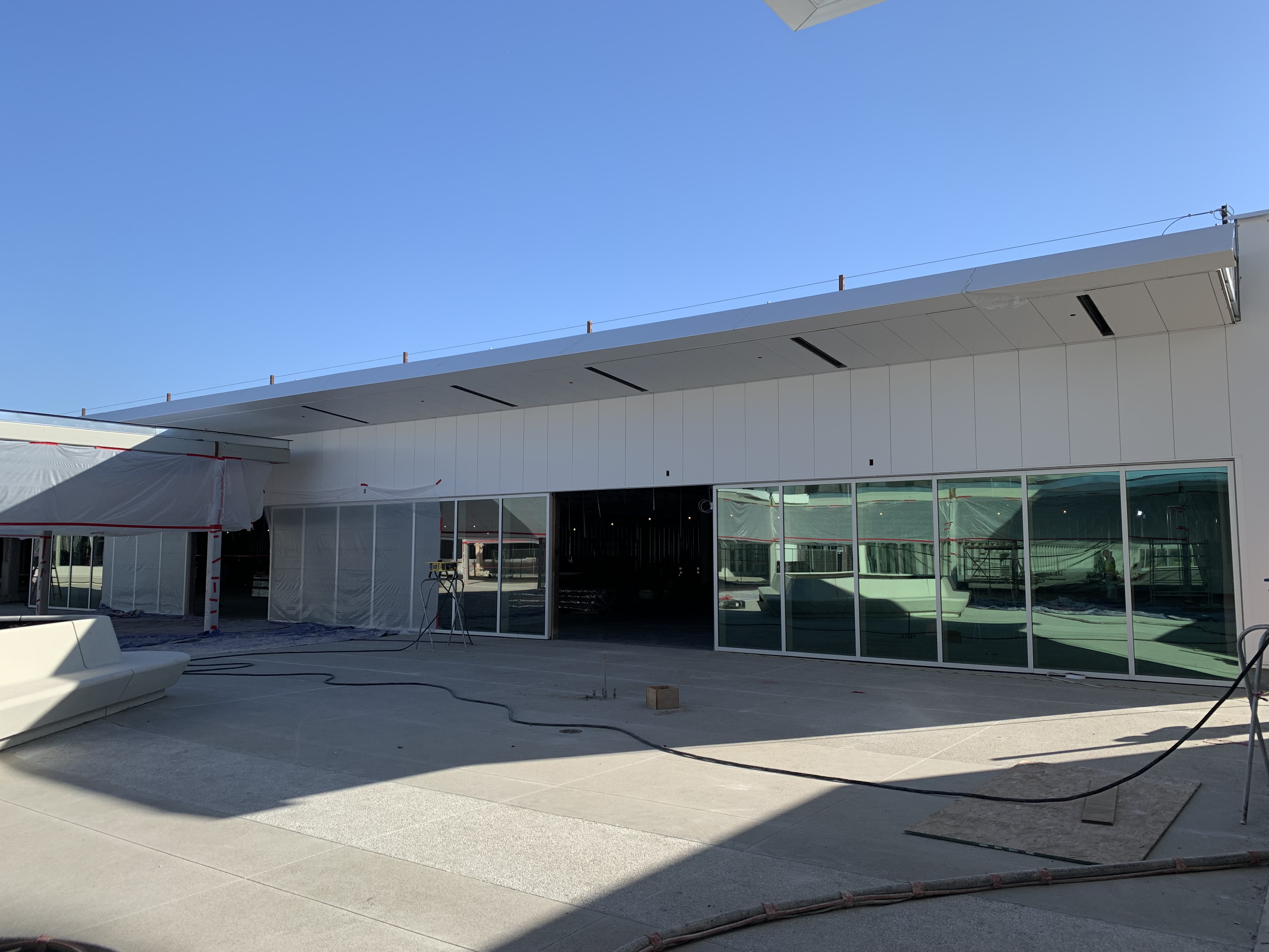 A customer service building on the top level of the Ready Return building at the Consolidated Rent-A-Car facility.