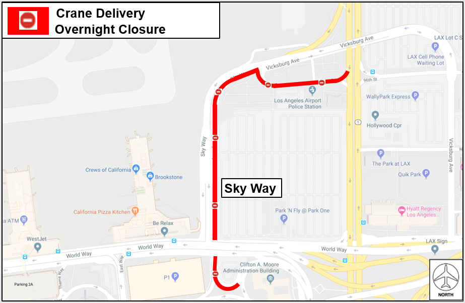 Two Night Northbound Closure of Sky Way for Crane Mobilization