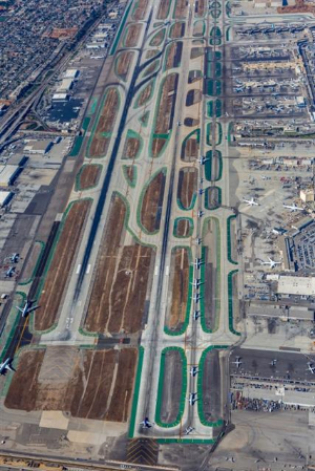Aerial image o f LAX runway.