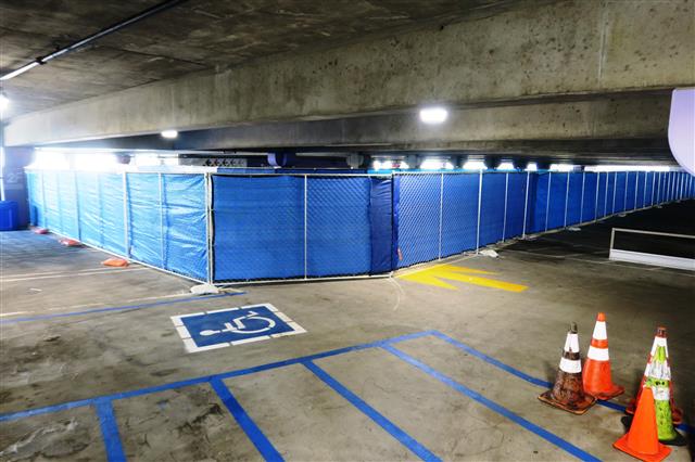Sprinkler installation in Parking Structure 3 will require closure of one level at a time through September.