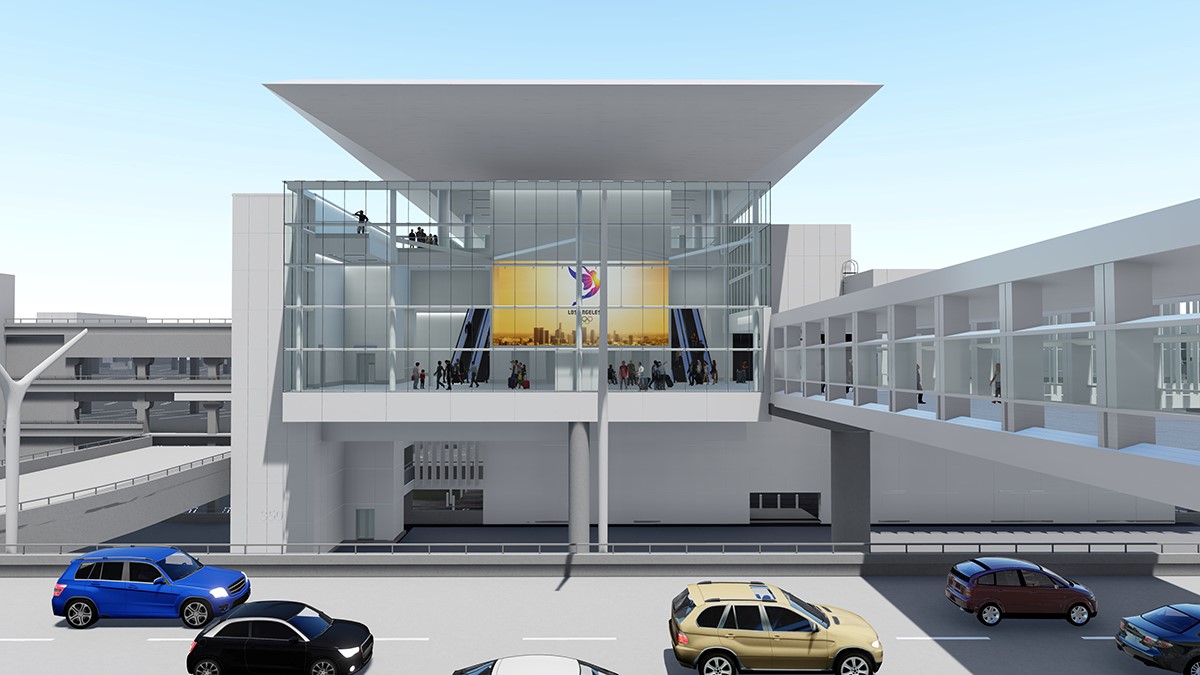 A rendering of the future West Central Terminal Area Station upon exiting Tom Bradley International