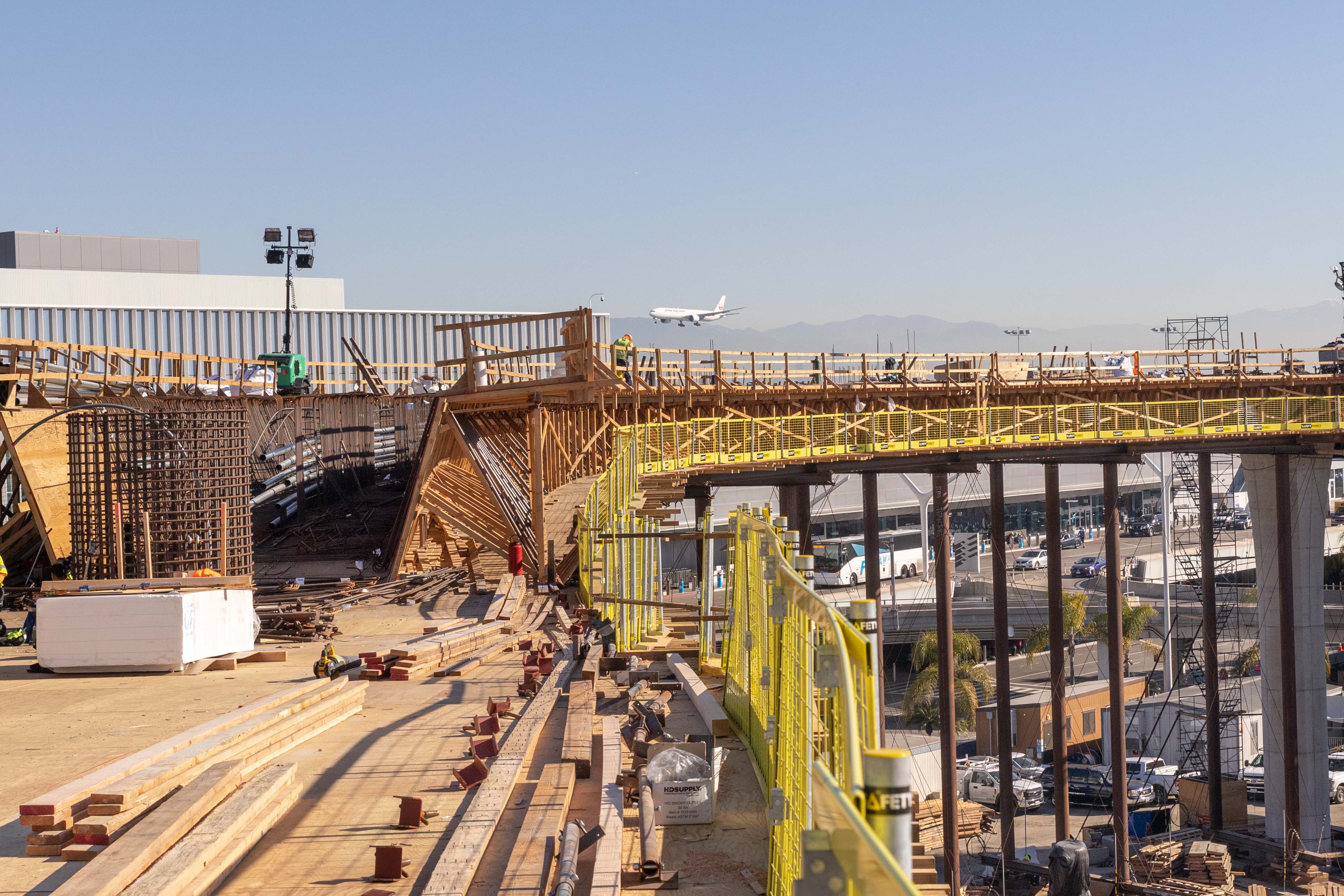 Guideway construction advances within the Central Terminal Area, providing a glimpse of LAX's elevated future.