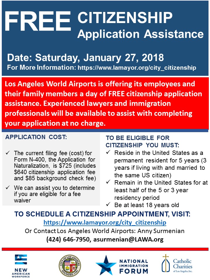 Free Citizenship Application Assistance flier